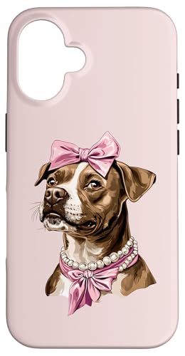 Coquette Bow Staffordshire Bull Terrier Hund Mama Pink Girl Hülle für iPhone 16 von Staffordshire Bull Terrier Coquette Women Clothing