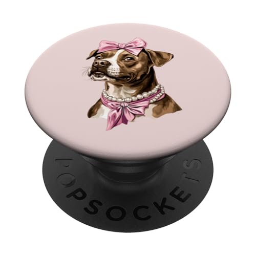 Coquette Bow Staffordshire Bull Terrier Hund Mama Pink Girl PopSockets Klebender PopGrip von Staffordshire Bull Terrier Coquette Women Clothing