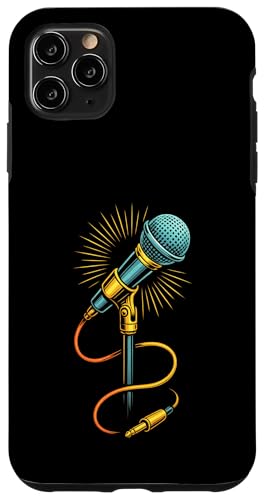 Kabelgebundenes Retro-Mikrofon mit strahlenden Audiokabeln Hülle für iPhone 11 Pro Max von Stage Shine Studio