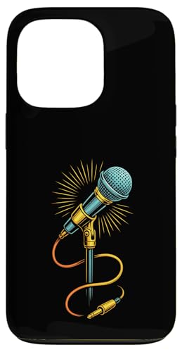 Kabelgebundenes Retro-Mikrofon mit strahlenden Audiokabeln Hülle für iPhone 13 Pro Kabelgebundenes Retro-Mikrofon mit strahlenden Audiokabeln Hülle für iPhone 13 Pro von Stage Shine Studio