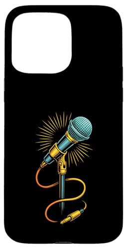 Kabelgebundenes Retro-Mikrofon mit strahlenden Audiokabeln Hülle für iPhone 15 Pro Max Kabelgebundenes Retro-Mikrofon mit strahlenden Audiokabeln Hülle für iPhone 15 Pro Max von Stage Shine Studio