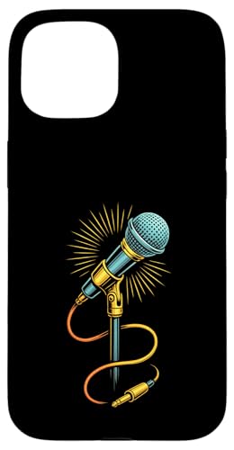 Kabelgebundenes Retro-Mikrofon mit strahlenden Audiokabeln Hülle für iPhone 15 Kabelgebundenes Retro-Mikrofon mit strahlenden Audiokabeln Hülle für iPhone 15 von Stage Shine Studio