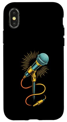 Kabelgebundenes Retro-Mikrofon mit strahlenden Audiokabeln Hülle für iPhone X/XS Kabelgebundenes Retro-Mikrofon mit strahlenden Audiokabeln Hülle für iPhone X/XS von Stage Shine Studio