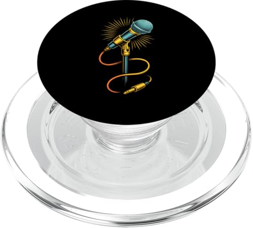 Kabelgebundenes Retro-Mikrofon mit strahlenden Audiokabeln PopSockets PopGrip für MagSafe Kabelgebundenes Retro-Mikrofon mit strahlenden Audiokabeln PopSockets PopGrip für MagSafe von Stage Shine Studio