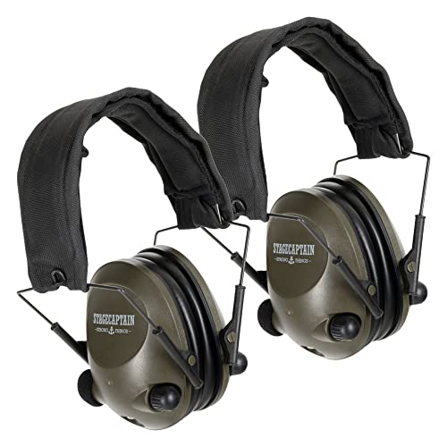 Stagecaptain ContraNoise CN-29GN Aktiv-Gehörschutz Kopfhörer 2x Set - Kapselgehörschützer mit “Active-Volume-System” - Reduziert um 25dB - Perfekt für Jagd, Schießsport und Böllerschützen - Grün von Stagecaptain