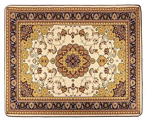 Stagecaptain DTO-1620 Drum Teppich Oriental - Großer Schlagzeugteppich - 160 x 200 cm - Dicht gewebte Oberfläche - Rutschfeste Unterseite - Mit Klettband - Transporttasche - Braun von Stagecaptain