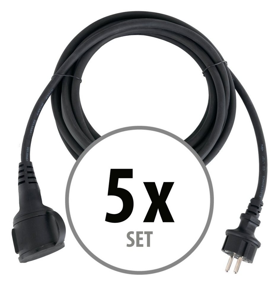 Stagecaptain Verlängerungskabel Aussenbereich 2,5m, IP44, H07RN-F Kabel (3x1,5 mm) Verlängerungskabel, Schuko, Schutzkontakt (250 cm), Gummiummantelt - Mit Kindersicherung und Abdeckkappe von Stagecaptain