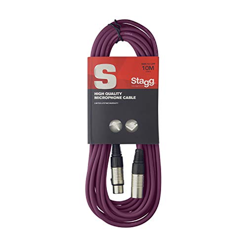 Stagg 10 m Hochwertiges XLR auf XLR-Stecker Mikrofon Kabel violett von Stagg