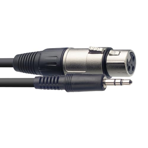 Stagg 18287 Audiokabel (1 m, mini Stereostecker, 3,5 mm-XLR Buchse) schwarz von Stagg