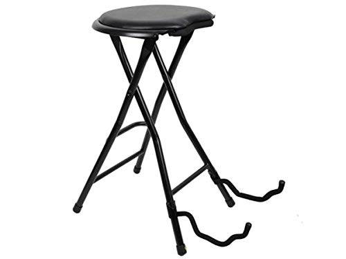 Stagg 25019073 klappbarer Musikerstuhl mit seitlicher Halterung für eine Gitarre von Stagg