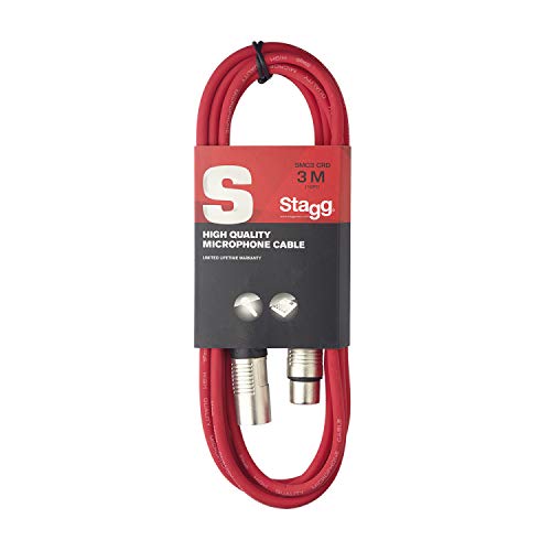 Stagg 3 m hochwertigen XLR-auf XLR-Stecker Mikrofon Kabel rot von Stagg