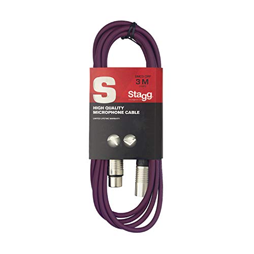 Stagg 3 m hochwertigen XLR-auf XLR-Stecker Mikrofon Kabel violett, 3m von Stagg