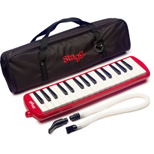 Stagg 32-Noten Melodica MELOSTA32RD mit Tasche, rot von Stagg