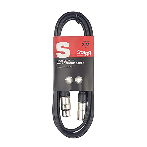 Stagg 3M Mikrofon Kabel, 1x XLR Stecker - 1x XLR Buchse, schwarz von Stagg