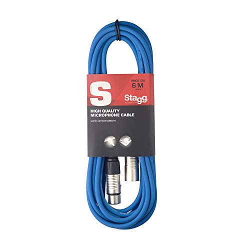 Stagg 6 m hochwertigen XLR-auf XLR-Stecker Mikrofon Kabel blau von Stagg