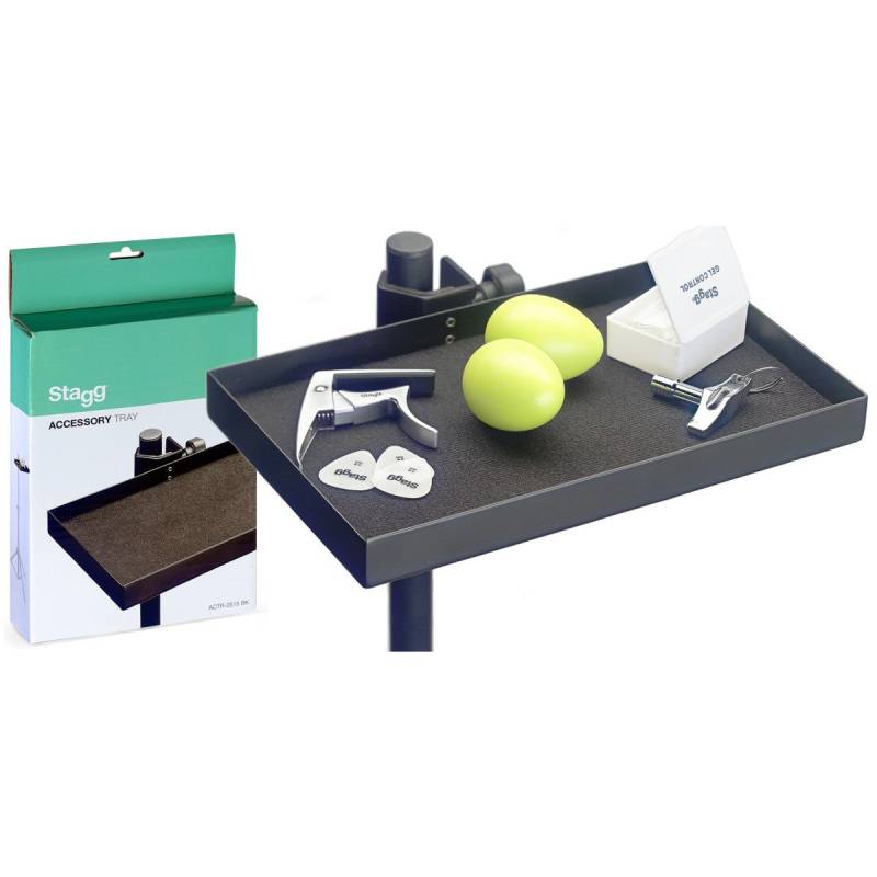 Stagg ACTR-2515 BK Accessory Tray 25 x 15 x 2.5cm von Stagg