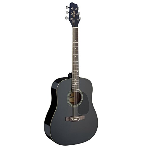 Stagg Akkustikgitarre Dreadnought Akustik Volle Größe Schwarz von Stagg
