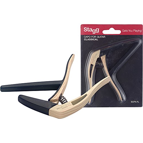 Stagg Effekt Flach Trigger Capo für klassische Gitarre helles holz von Stagg