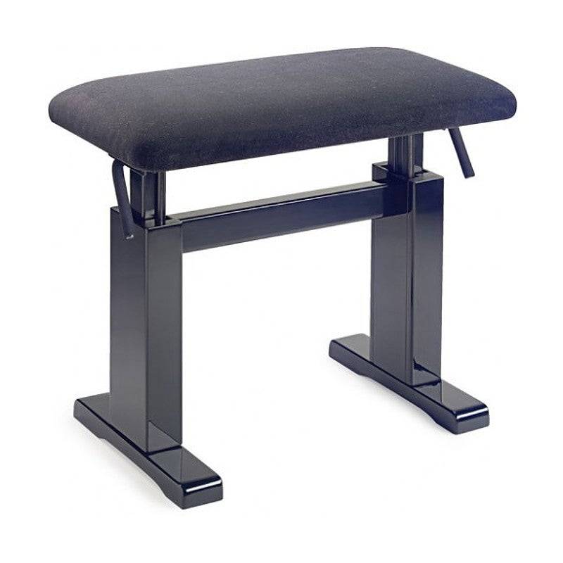 Stagg PBH780 BKP VBK Klavierbank, schwarz, Hochglanz, mit Sitzfläche aus Velours von Stagg
