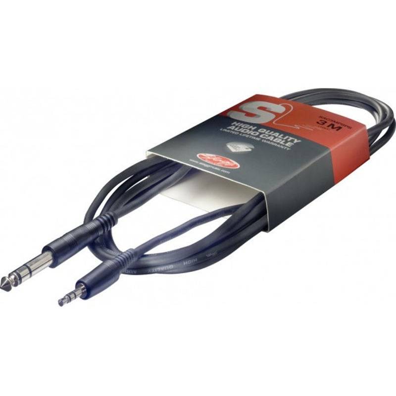 Stagg SAC3MPSPS Adapterkabel, 3,5 mm Klinkenstecker - 6,35 mm Klinkenstecker, Stereo von Stagg
