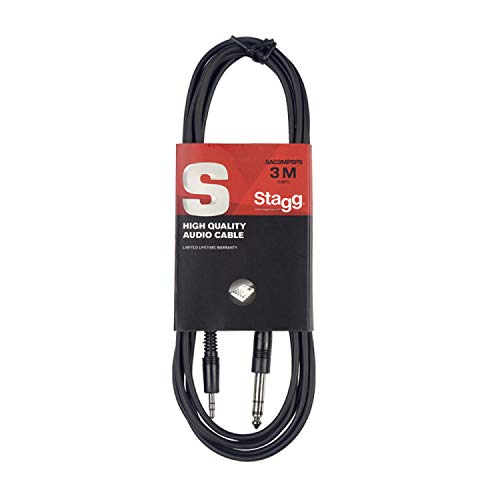 Stagg SAC3MPSPS Audio Kabel (3m, mini-Stereo Klinke, Stecker-auf-Stecker) von Stagg