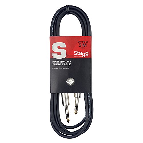 Stagg SAC3PS DL Deluxe symmetrisch Instrument-Kabel (Klinke auf Klinke, 3m) von Stagg