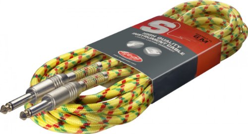 Stagg SGC6VT YL Vintage Tweed Instrumentenkabel 6 m gelb von Stagg