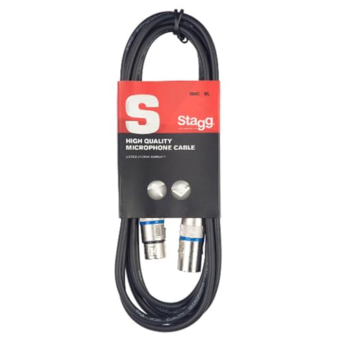 Stagg SMC1 BL Mikrofon-Kabel (1m, XLR-Buchse-auf-XLR-Stecker) blau von Stagg