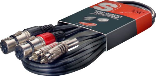 Stagg STC3CMXF S Serie Audiokabel Twinkabel - 2x Chinch Männlich - 2x XLR Weiblich 3m von Stagg