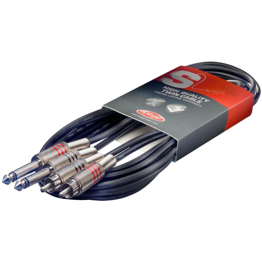 Stagg STC6PCM 2x Mono-Klinke - 2x Cinch Adapterkabel, 6 m Stagg STC6PCM 2x Mono-Klinke - 2x Cinch Adapterkabel, 6 m von Stagg