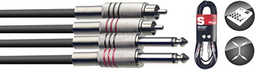 Stagg STC6PCM Twin Kabel 6 Meter - 2x Klinke Male 6,3mm - 2x Chinch Male von Stagg