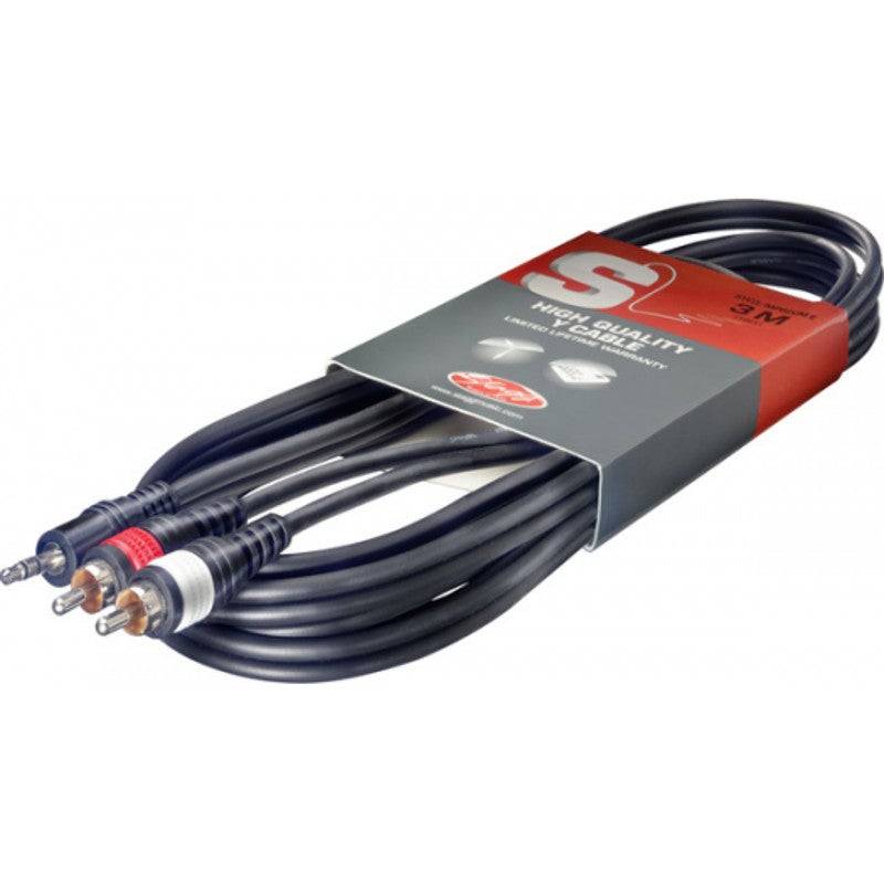 Stagg SYC3/MPS2CM E 3,5 mm Stereoklinke - 2x Cinch male, 3 m von Stagg