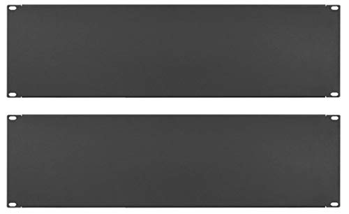 2 x 3 HE U Rackblende 483 mm 19" Stahl Schwarz Frontplatte Rackpanel Blindplatte Blindabdeckplatte Blindabdeckung (3 HE Rackblende, 2 Stück) von Stahlflex