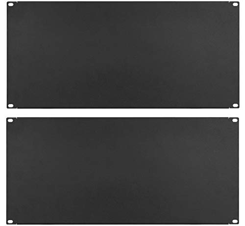 2 x 5 HE U Rackblende 483 mm 19" Stahl Schwarz Frontplatte Rackpanel Blindplatte Blindabdeckplatte Blindabdeckung (5 HE Rackblende, 2 Stück) von Stahlflex