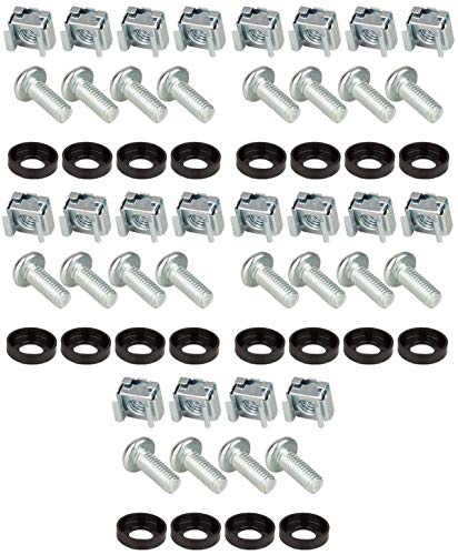 20 x Montageschrauben Rackschrauben M6 x 16 Käfigmutter Montageschrauben Käfigmutternset M6 Montagesatz 10" & 19" Schränke Netzwerk Schrauben Rack Käfigmuttern (5 VPE) von Stahlflex