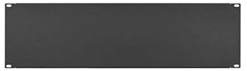 3 HE U Rackblende 483 mm 19" Stahl in Schwarz RAL 9005, Frontplatte Rackpanel Blindplatte Blindabdeckplatte Blindabdeckung von Stahlflex