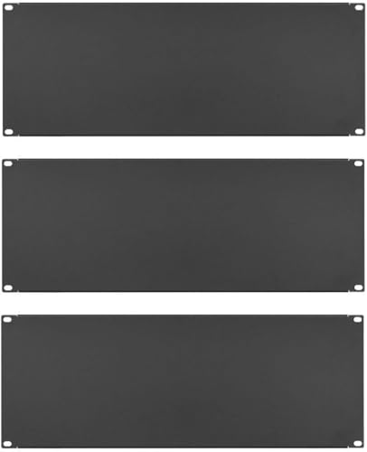 3 x 4 HE U Rackblende 483 mm 19" Stahl in Schwarz RAL 9005, Frontplatte Rackpanel Blindplatte Blindabdeckplatte Blindabdeckung von Stahlflex