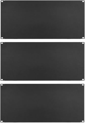 3 x 5 HE U Rackblende 483 mm 19" Stahl in Schwarz RAL 9005, Frontplatte Rackpanel Blindplatte Blindabdeckplatte Blindabdeckung von Stahlflex