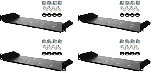 4 Stück 1 HE Rackablage, 17 cm tief, 19" 483 mm Fachboden Trägereinschub Einlegeboden Rack Ablage Boden (1 HE Rackablage 170 mm, 4 Stück) von Stahlflex