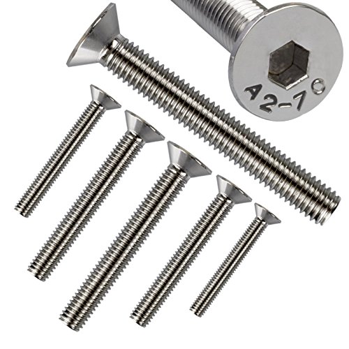 Stahlia Senkkopfschrauben M8 x 80 mm Edelstahl (10 Stück) Innensechskant Vollgewinde DIN 7991 Edelstahlschrauben Schrauben Set Senkschraube von Stahlia