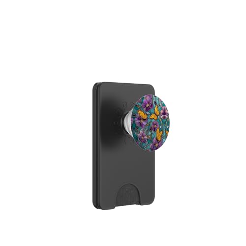 Butterflies Colorful Stained Art Effect Stain Art Floral PopSockets PopWallet für MagSafe von Stained Art Effects ADC