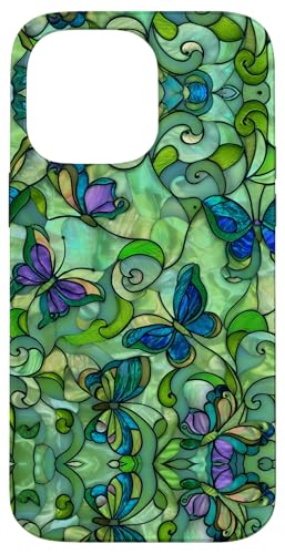 Butterflies Floral Swirl Stained Art Effect Stain Art Spring Hülle für iPhone 14 Pro Max Butterflies Floral Swirl Stained Art Effect Stain Art Spring Hülle für iPhone 14 Pro Max von Stained Art Effects ADC
