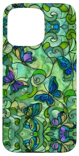 Butterflies Floral Swirl Stained Art Effect Stain Art Spring Hülle für iPhone 15 Pro Max Butterflies Floral Swirl Stained Art Effect Stain Art Spring Hülle für iPhone 15 Pro Max von Stained Art Effects ADC