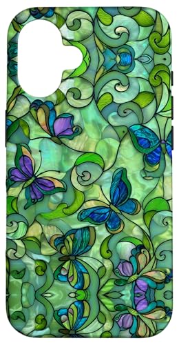 Butterflies Floral Swirl Stained Art Effect Stain Art Spring Hülle für iPhone 16 Butterflies Floral Swirl Stained Art Effect Stain Art Spring Hülle für iPhone 16 von Stained Art Effects ADC