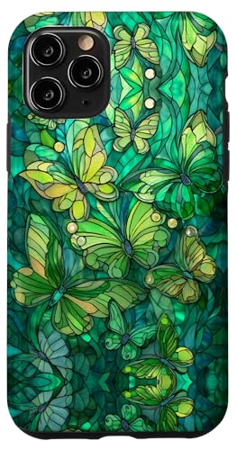 Butterflies Swirl Stained Art Effect Stain Art Lime Green Hülle für iPhone 11 Pro Butterflies Swirl Stained Art Effect Stain Art Lime Green Hülle für iPhone 11 Pro von Stained Art Effects ADC