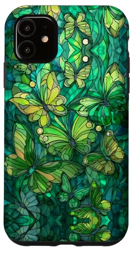 Butterflies Swirl Stained Art Effect Stain Art Lime Green Hülle für iPhone 11 Butterflies Swirl Stained Art Effect Stain Art Lime Green Hülle für iPhone 11 von Stained Art Effects ADC