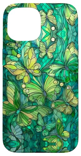 Butterflies Swirl Stained Art Effect Stain Art Lime Green Hülle für iPhone 15 Butterflies Swirl Stained Art Effect Stain Art Lime Green Hülle für iPhone 15 von Stained Art Effects ADC
