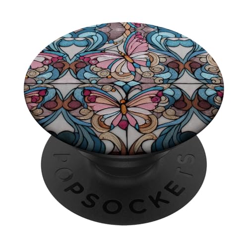 Butterflies Swirl Stained Art Effect Stain Art Trans Pride PopSockets Klebender PopGrip von Stained Art Effects ADC
