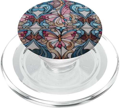 Butterflies Swirl Stained Art Effect Stain Art Trans Pride PopSockets PopGrip für MagSafe von Stained Art Effects ADC