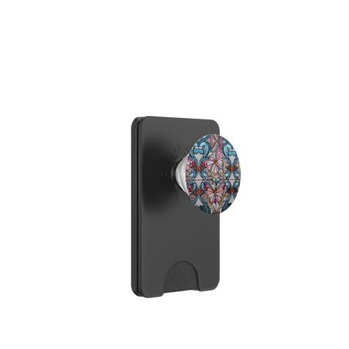 Butterflies Swirl Stained Art Effect Stain Art Trans Pride PopSockets PopWallet für MagSafe von Stained Art Effects ADC